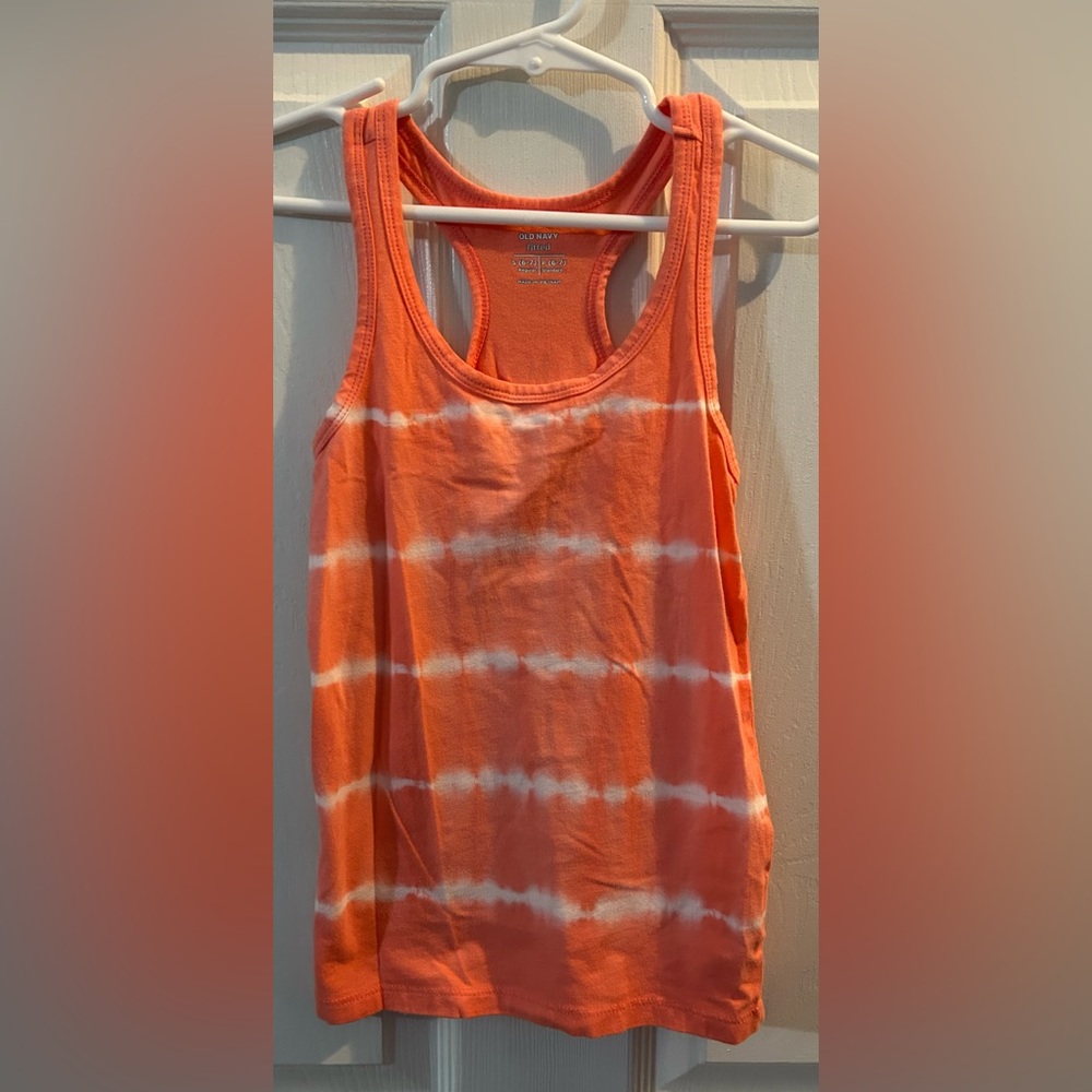 Old Navy Tie dye neon girls tank top, size S